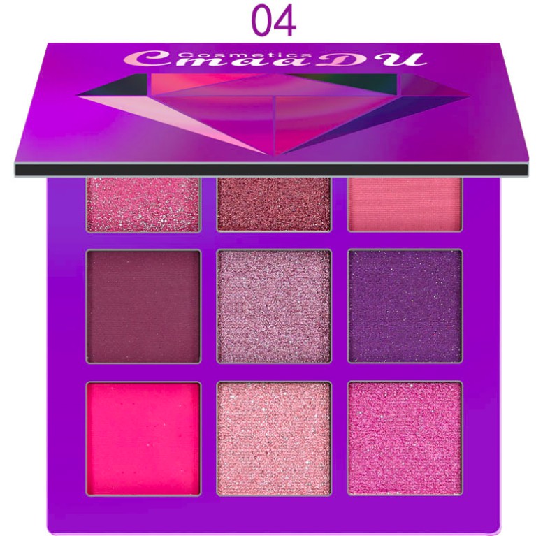 [BISA COD] CMAADU 9 Warna Eyeshadow Palette Shimmer Waterproof Multiguna Glitter Make Up