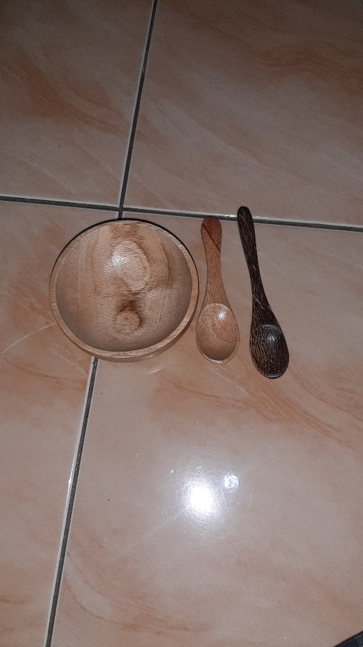 Sendok Teh Kayu Mahoni 10cm