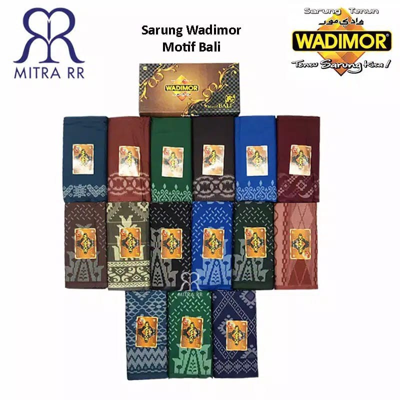 MitraRR Sarung Tenun WADIMOR motif BALI Grosir 10 PCS Pilih Warna Sarung Dewasa