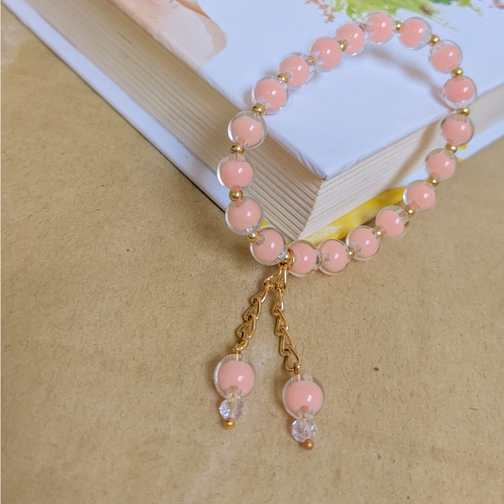 Gelang Mutiara Manik Simple Korea Gantung Elastis