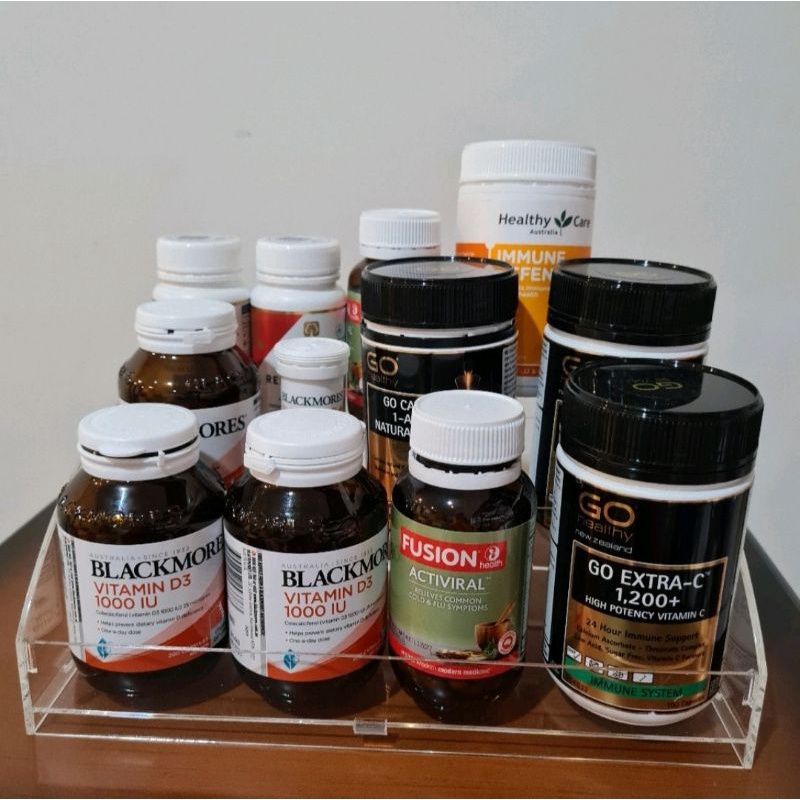 Tempat rak bumbu akrilik  / tempat obat / rak 3 susun acrylic