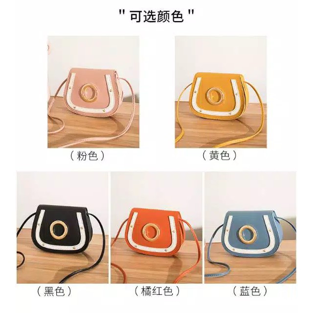 Fashion Women Mini Sling Bag Oval Cut Tas Slempang Oval Wanita Import