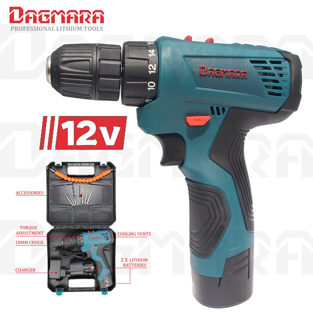 DAGMARA 12V Cordless Drill Set Mesin Bor Tangan Tanpa Kabel