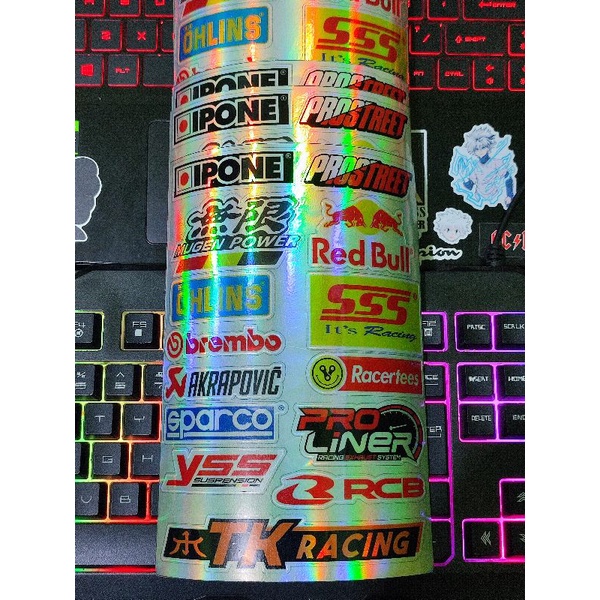 STICKER STIKER RACING HOLOGRAM | STIKER MOTOR  | STICKER HELM, stciker pack