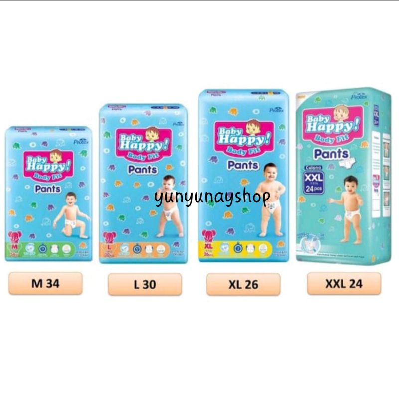 BABY HAPPY PANTS M34 / L30 / Popok Baby Happy Pants celana M34/L30