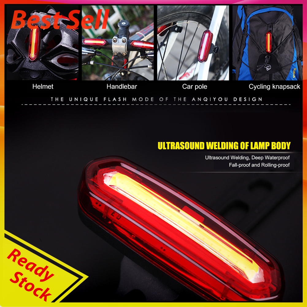 COB LED Mountain Road Bike Rear Warning Lights 120LM Bicycle Taillight