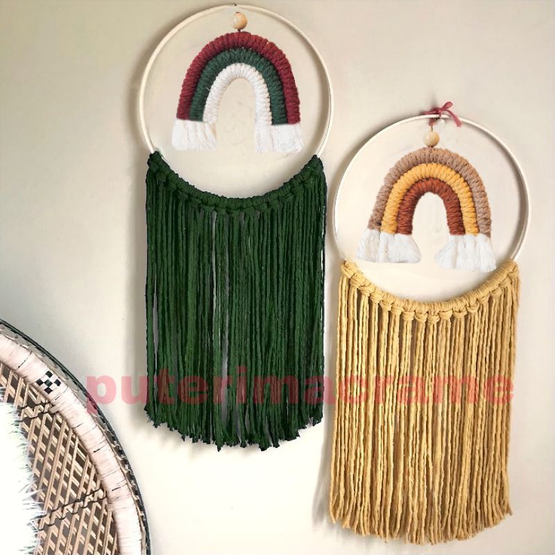 Hiasan Dinding Macrame Rainbow, Wallhanging Macrame Rainbow (2)