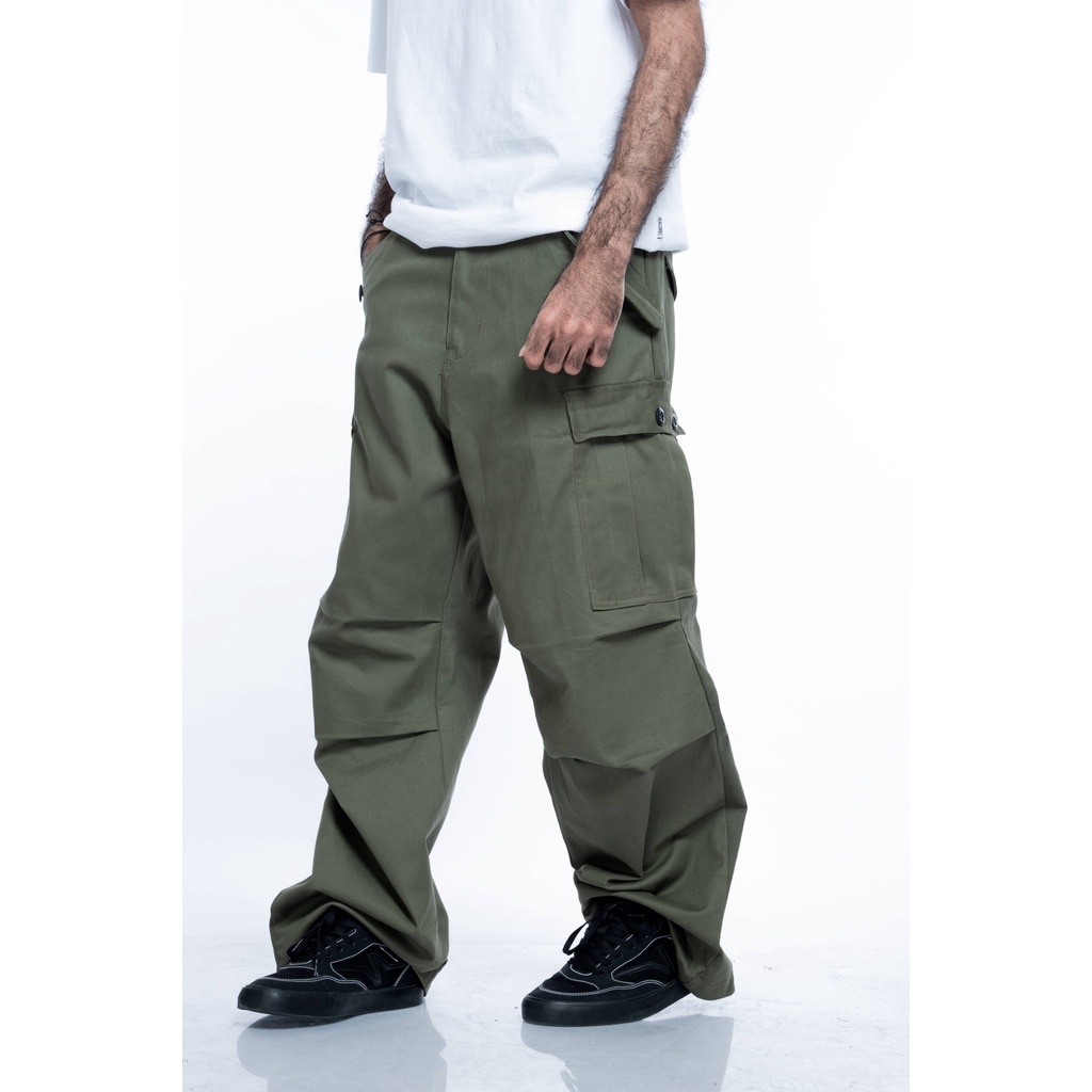 Realizm87 Celana Cargo PANTALONES CARGA Cargo Pants ARMY