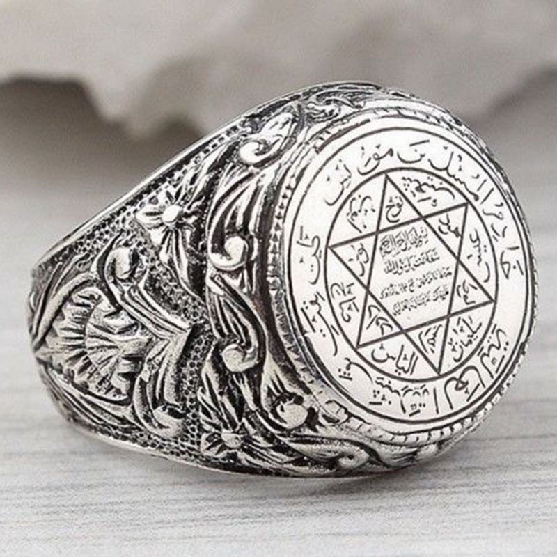 Cincin Titanium Arab Cincin Pentagram Astronomi