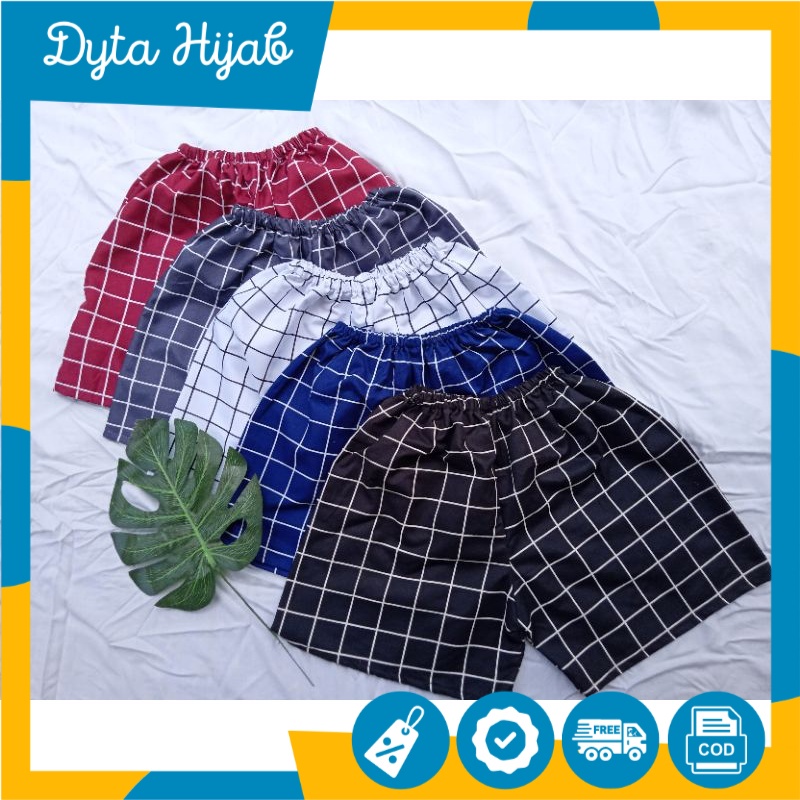 Promo Celana Pendek Pria Clana Polaris Kotak Hitam Putih Best seller Pria wanita Kolor Boxer Motif t