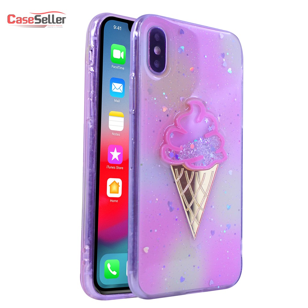 VIVO V11i  V15 Pro  Y71  3D Glitter Blink Softcase desain motif 3D Timbul