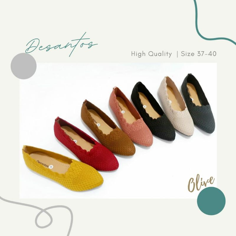 Desantos Flatshoes Rajut - Sepatu Wanita - by Olive