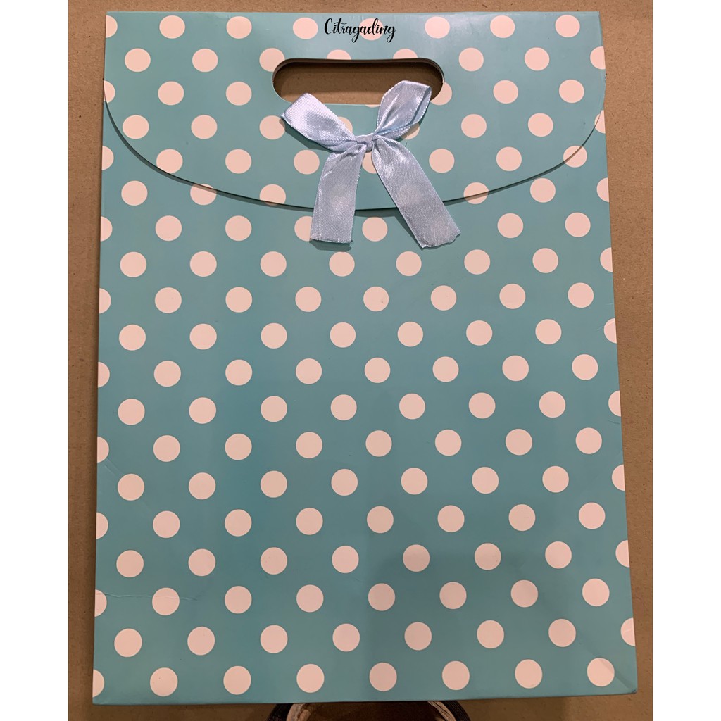PAPER BAG PITA KANTONG M KERTAS MOTIF POLOS PARCEL BINGKISAN BUNGKUS KEMASAN GOODIE BAG ULANG TAHUN-10