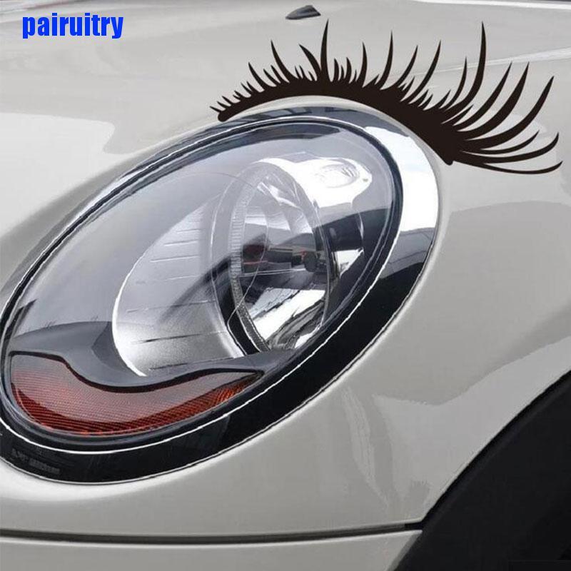 1 Pasang Stiker Bulu Mata Palsu 3D Untuk Lampu Depan Mobil