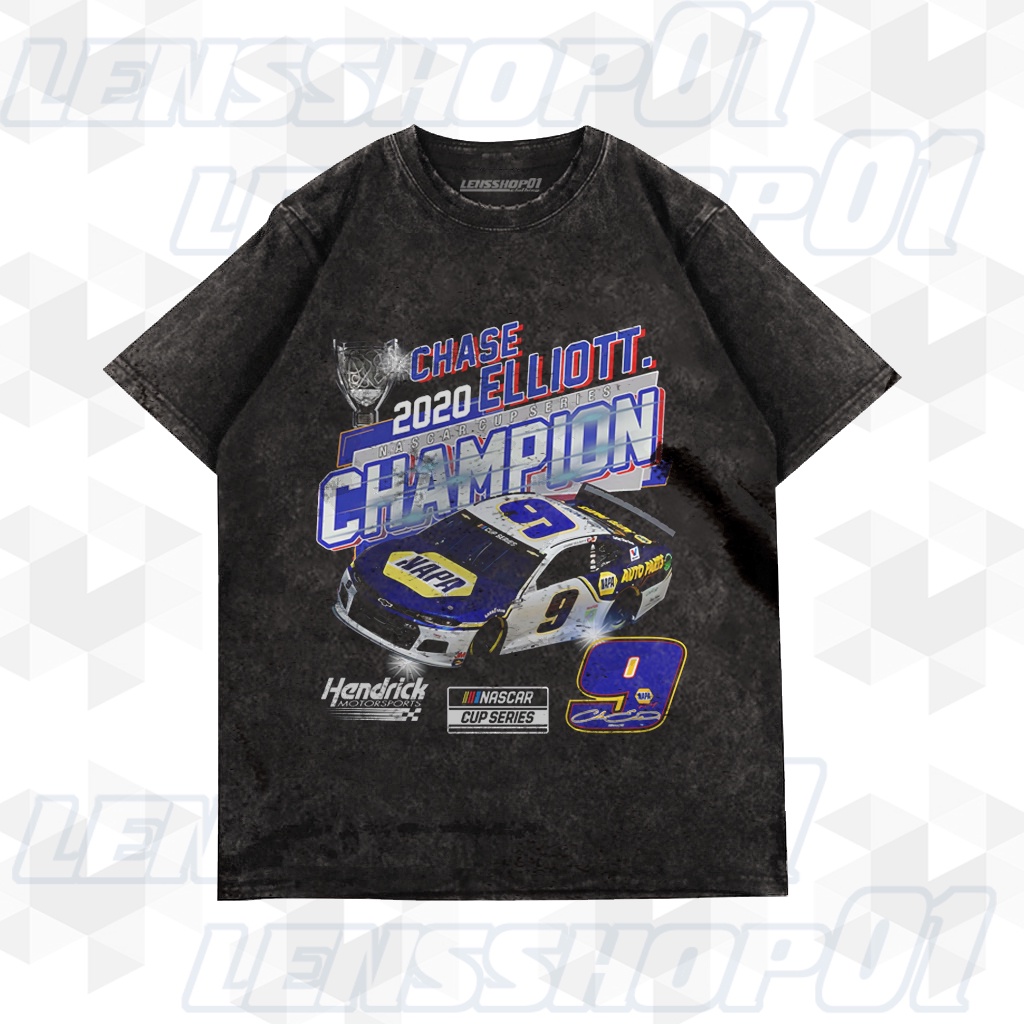 PREMIUM TSHIRT NASCAR CHASE ELLIOT BLACK VINTAGE TEE BOOTLEG, KAOS NASCAR CHASE ELLIOT PREMIUM