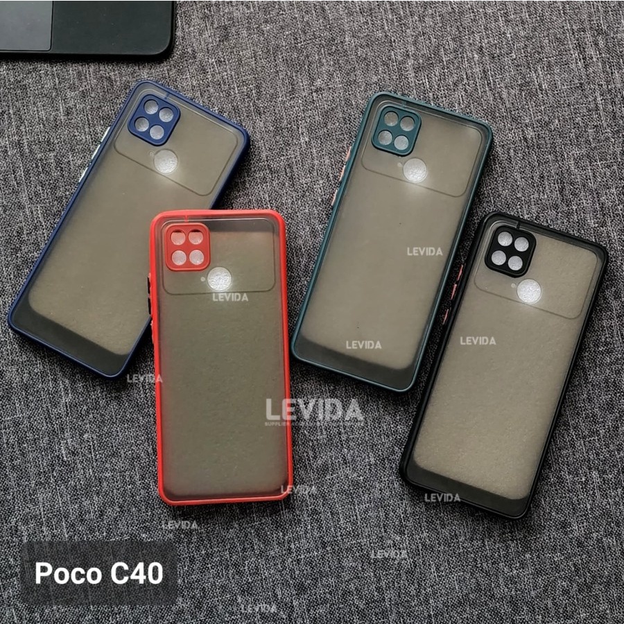 Case Xiaomi Poco C40 Softcase Aero Dove Black Transparan Premium Casing