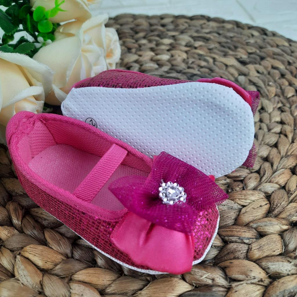 [TAMAN SEPATUKU] SEPATU TRENDY MURAH PREWALKER ANAK PEREMPUAN 0-12 BULAN GEL MANIK MOTIF BLING-BLING FPX05