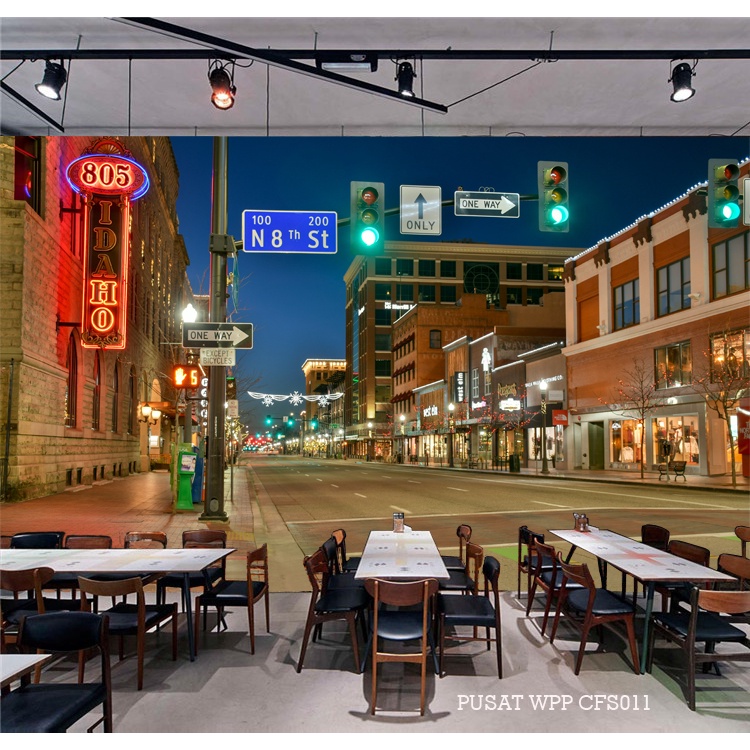 Pusat Custom Wallpaper Dinding 3d Coffee Pemandangan Gedung Tinggi