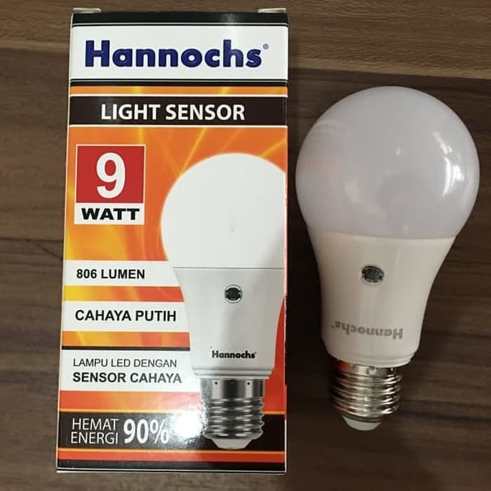 Lampu Sensor Cahaya Hanoch Otomatis Nyala Saat Malam Gelap 9W 9 Watt