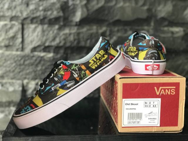 SEPATU43 VANS AUTUENTIC STAR WARS FULL BLACK HITAM COKLAT OLDSKOOL ERA SK8