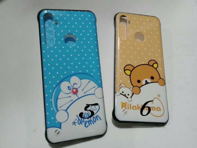 Bumper case glass timbul mix cartoon Realme 5i