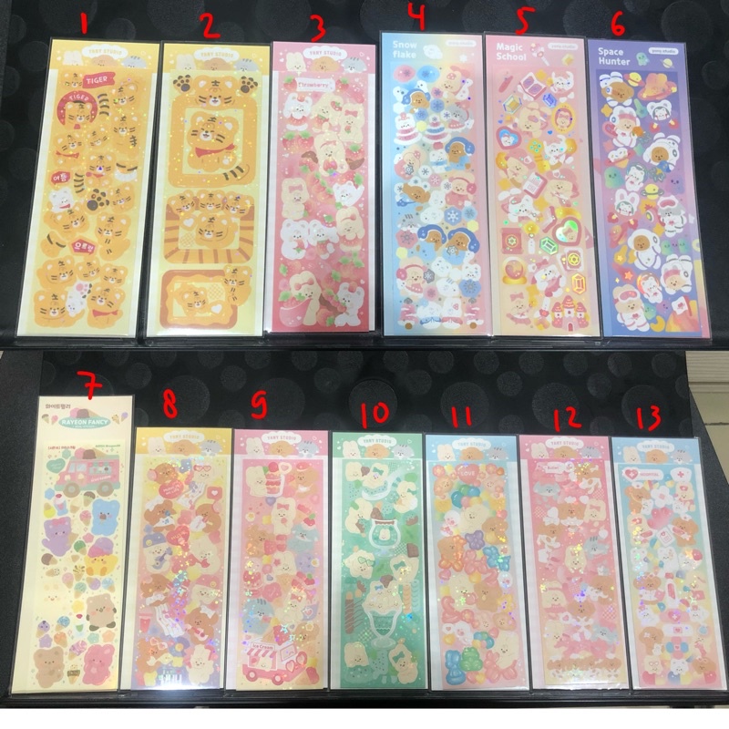 

[READY STOCK KX] sticker korea official stiker brand yany studio rayeon fancy deco pc glitter diary journalling frame