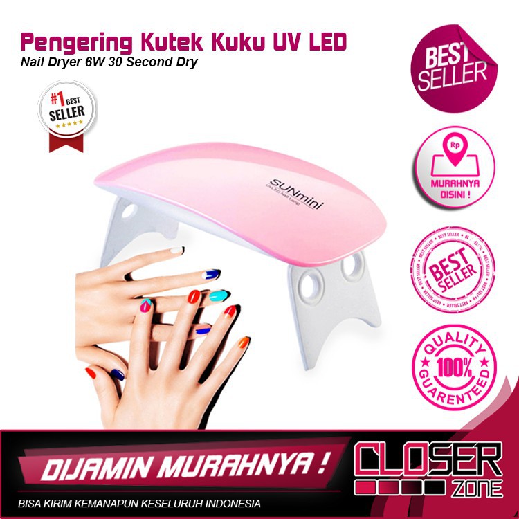 SUNmini Pengering Kutek Kuku UV LED Nail Dryer 6W J-03 Pink Grab Medan