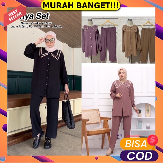 Fatmawati Set / Setelan Cewek Dewasa Kekinian Bahan Shakila Outer Dan Inner Bisa Dilepas / Pakaian S