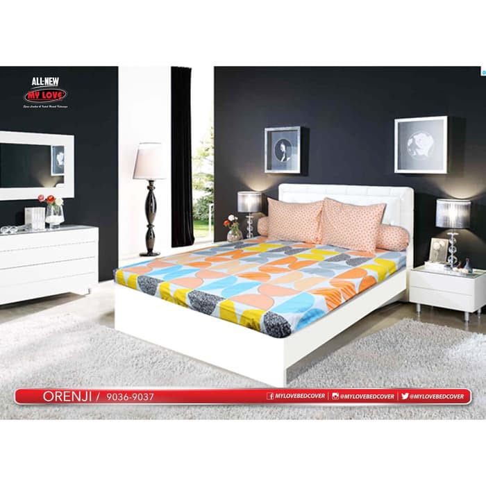 SPREI ALL NEW MY LOVEI KING FITTED 180X200x30 ORENJI