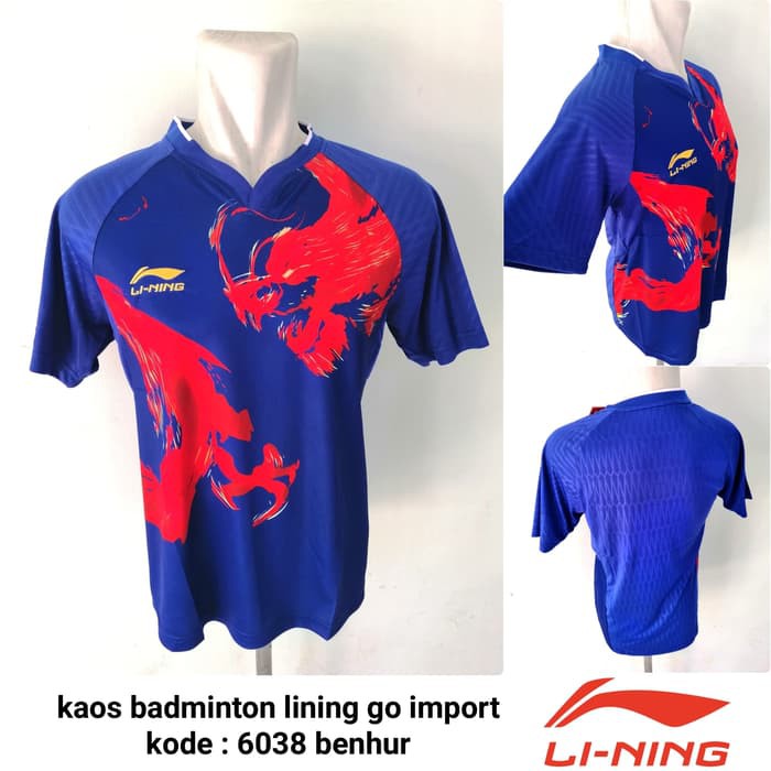 Baju kaos badminton Lining kaos Li-ning badminton import 6038 BENHUR