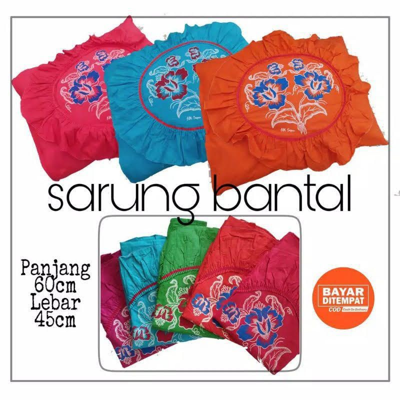 Sarung bantal motif bunga batik pekalongan