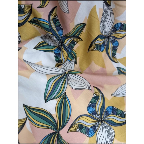 Rayon Viscose Motif Bunga / Rayon Viscose / Rayon Fiscos / Rayon motif bunga / bahan dress setelan g
