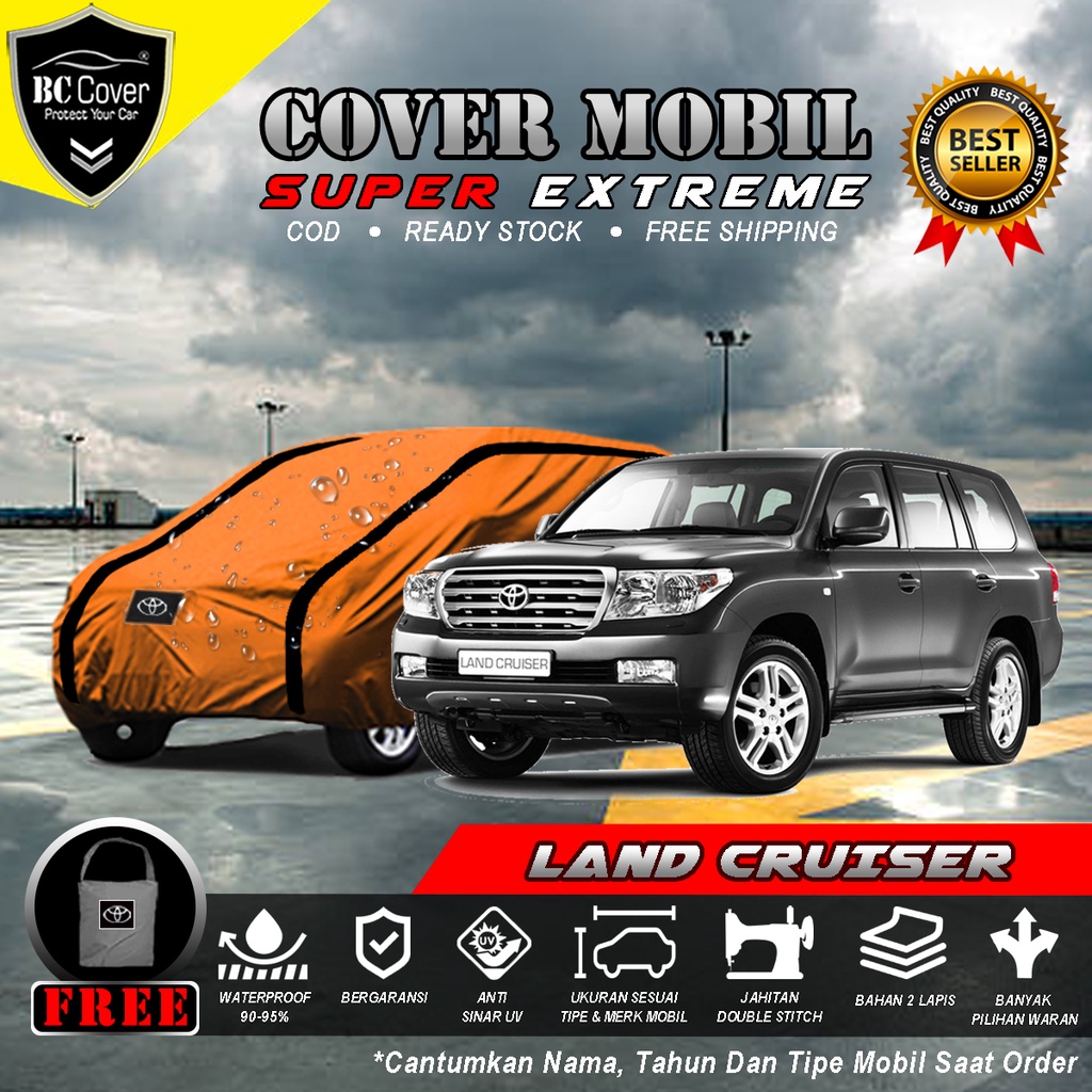 Body Cover Mobil Land Cruiser Outdoor Waterproof / Sarung Mobil Toyota Land Cruiser Waterproof / Selimut Tutup Penutup Land Cruiser Mantol Kerudung Mantel Mobil Land Cruiser Waterproof Outdoor Anti Air