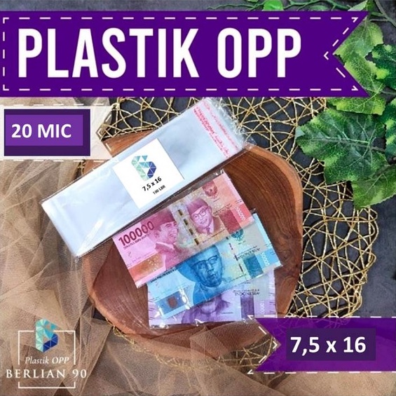 

7,5X16 CM PLASTIK OPP (SEAL/LEM) TEBAL 20 MIC ASLI / PLASTIK BENING KEMASAN BUCKET UANG TERMURAH