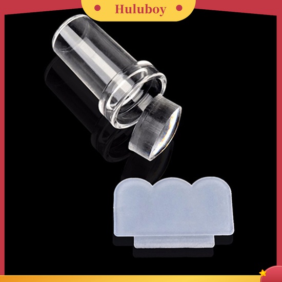Huluboy Huluboy♡ 2pcs Stamper Scraper Mini Transparan Untuk Transfer Gambar Nail Art Manicure DIY