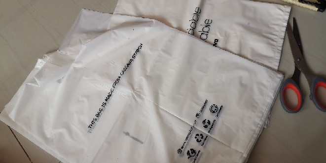 10pcs Kantong Plastik Organik Singkong Lubang Oval Ukuran M