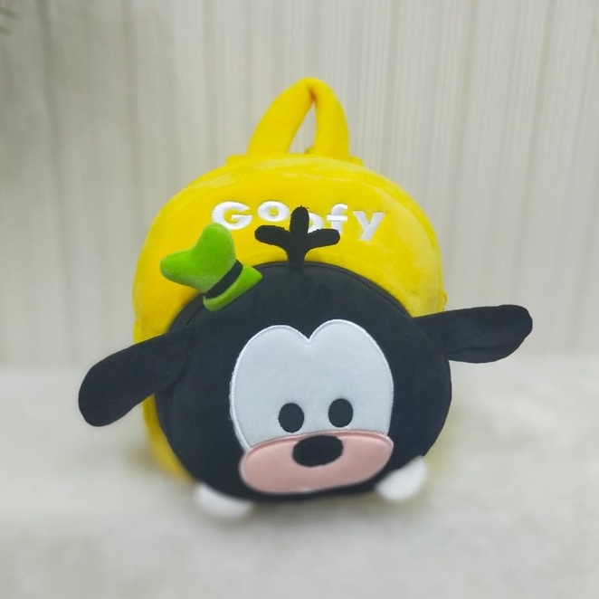 Tas Ransel Sekolah Anak Paud Goofy 2Resleting/Backpack/Kado HAdiah Ultah