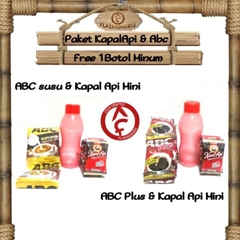 

[Paket Bundling] Kopi ABC + Kapal Api spesial Mini 6,5g Free Botol Air Minum 330ml