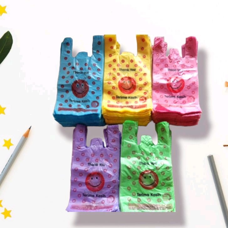 KRESEK HD SMILE UK. 15 (KECIL ) / KANTONG PLASTIK OLSHOP MOTIF SMILE UKURAN 15 (KECIL) / KRESEK MOTI