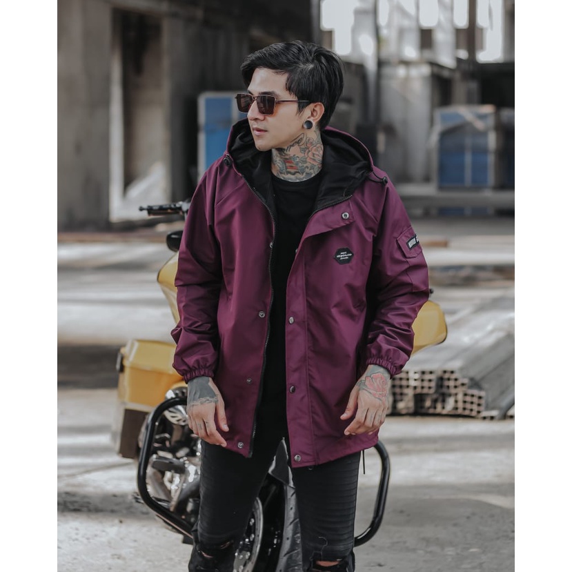 JAKET PRIA - JAKET PARASUT CASUAL SALVIO HEXIA - JAKET PARASUT PRIA - JAKET PRIA PARASUT - JAKET WP-Casual Maroon Hedon