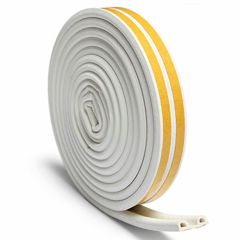 Lis Strip Pintu Door Noise Insulation Rubber Dusting Sealing D Tape 9x6mm 10Mtr kk-062