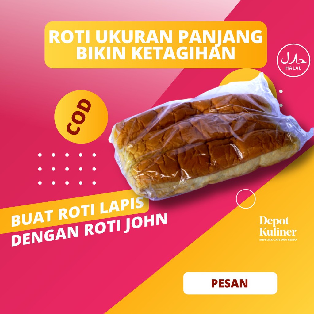 LEMBUT DAN LEZAT Roti John Medan 30 cm Isi 3