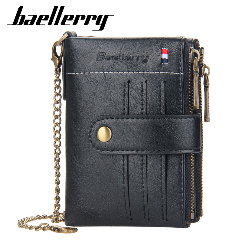 ORIGINAL BAELLERRY DOMPET LIPAT PRIA DENGAN RANTAI ANTI MALING 3225