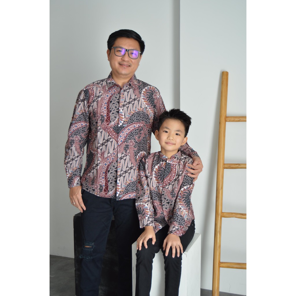 Open Preorder Kemeja Batik Couple Anak &amp; Ayah Panjang / Pendek LILAC