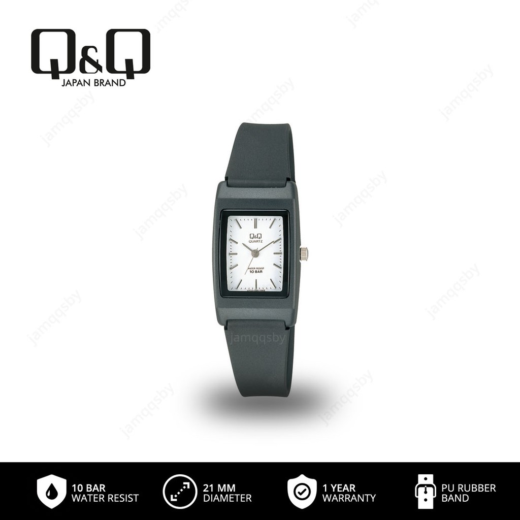 Q&Q QnQ QQ Original Jam Tangan Wanita Rubber Analog Kotak - VP33 VP33J Water Resist 10 BAR