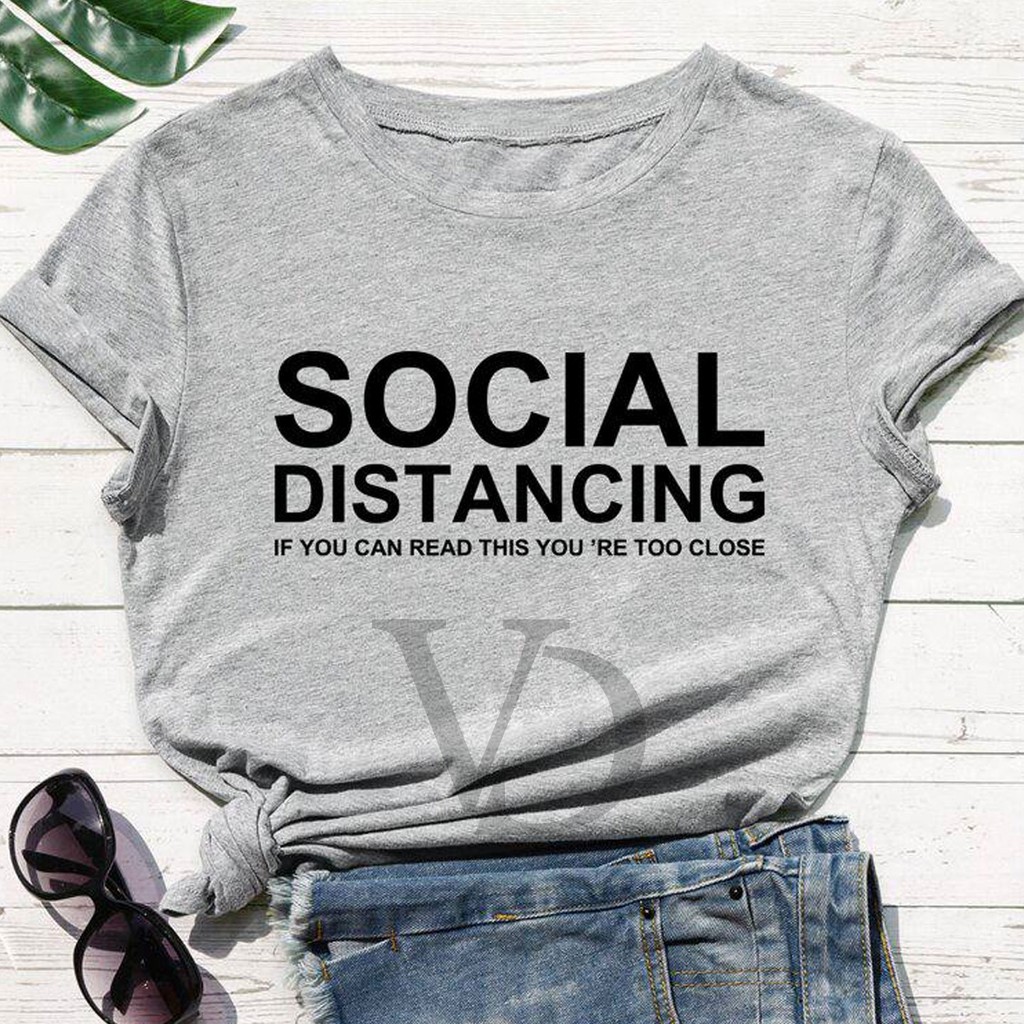 baju unisex / kaos wanita social distancing / baju murah / kaos combed / tumblr tee