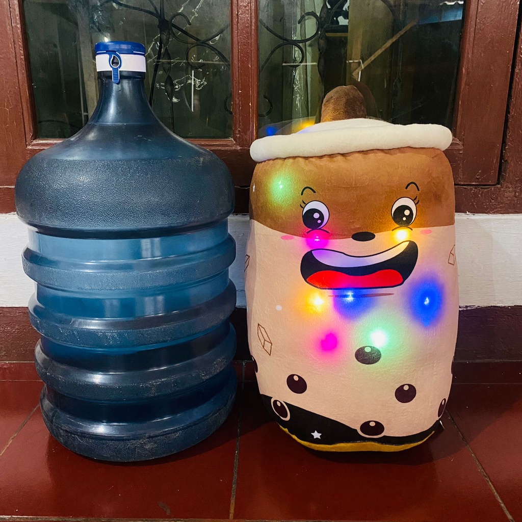 Boneka Boba Milk Tea JUMBO LED Printing Berlabel SNI