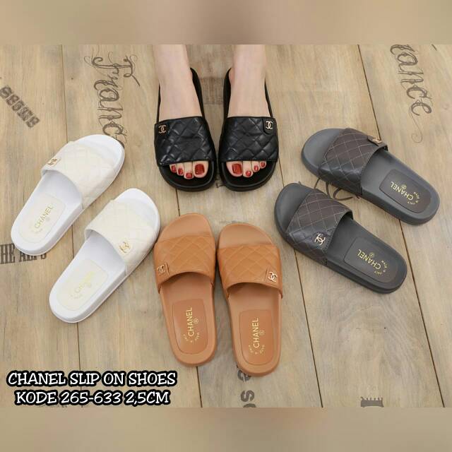chanel slip on shoes
