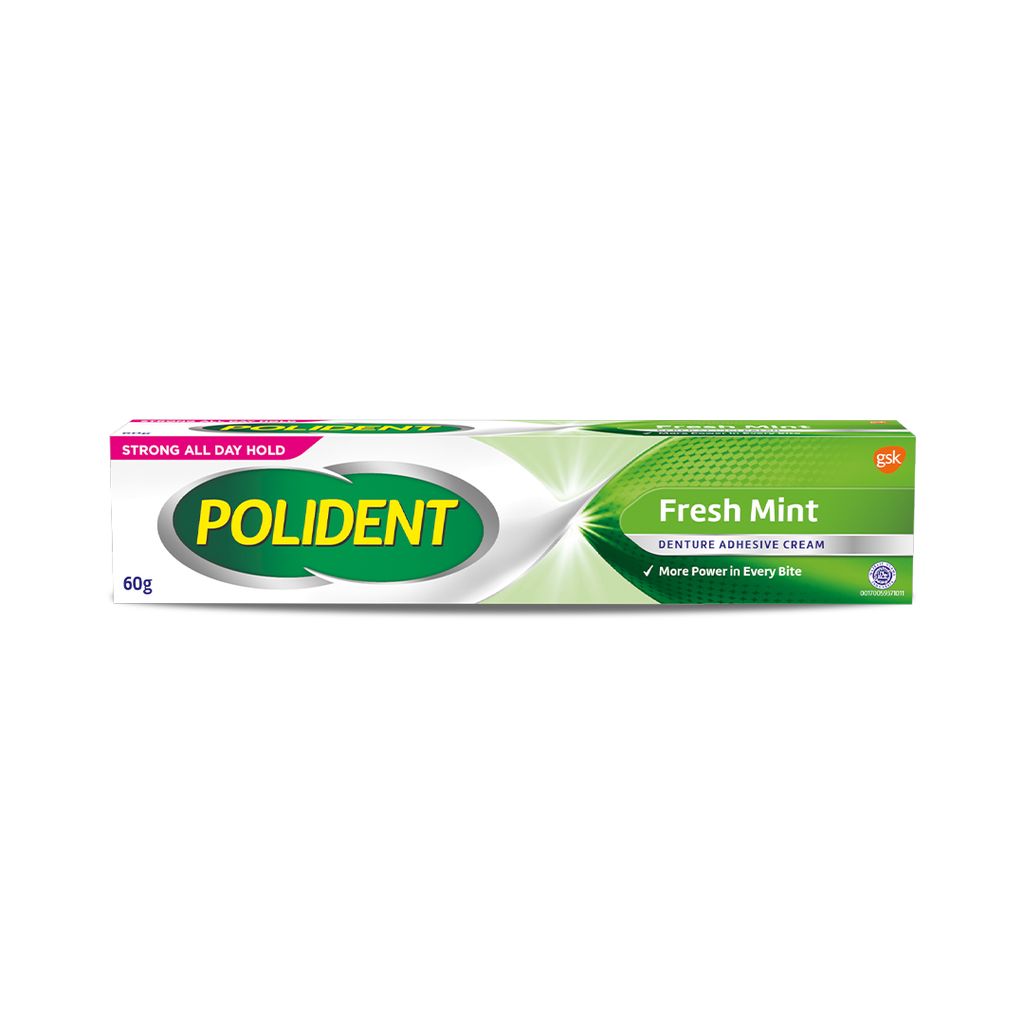 7vawaskatun - polident lem gigi palsu fresh mint - perekat gigi tiruan 60gr lem gigi palsu kuat &