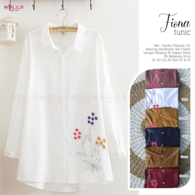 (Fina tunik) kemeja blouse wanita bahan toyobo
